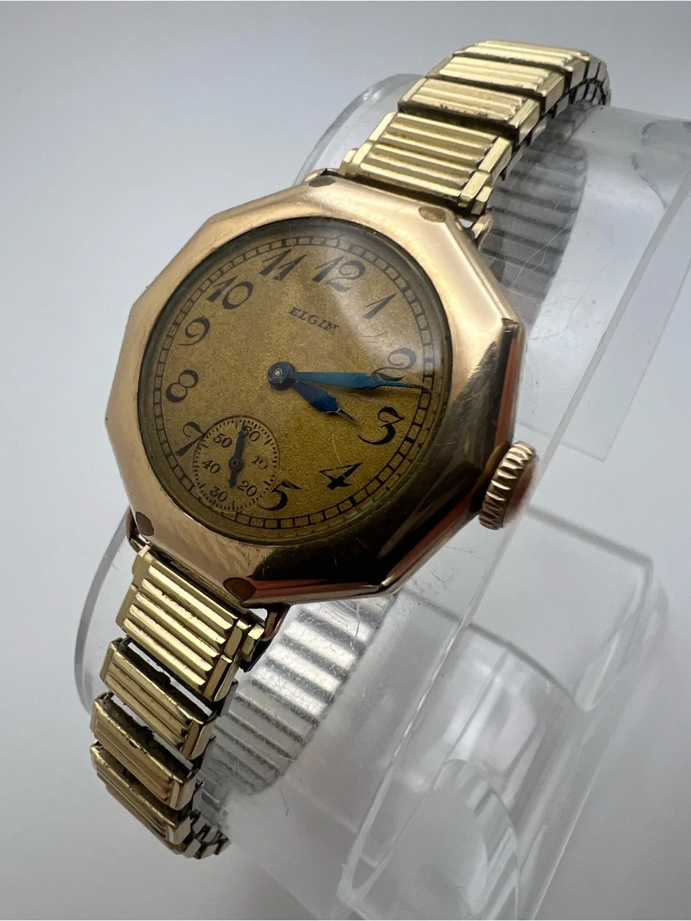 Elgin vintage mechanical watch runs good 10kt gf
